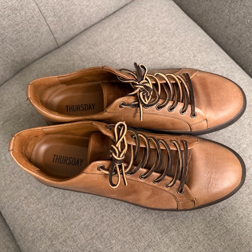 Thursday Boot Company Tan Leather Premier Low Top Sneakers - Picture 2 of 6